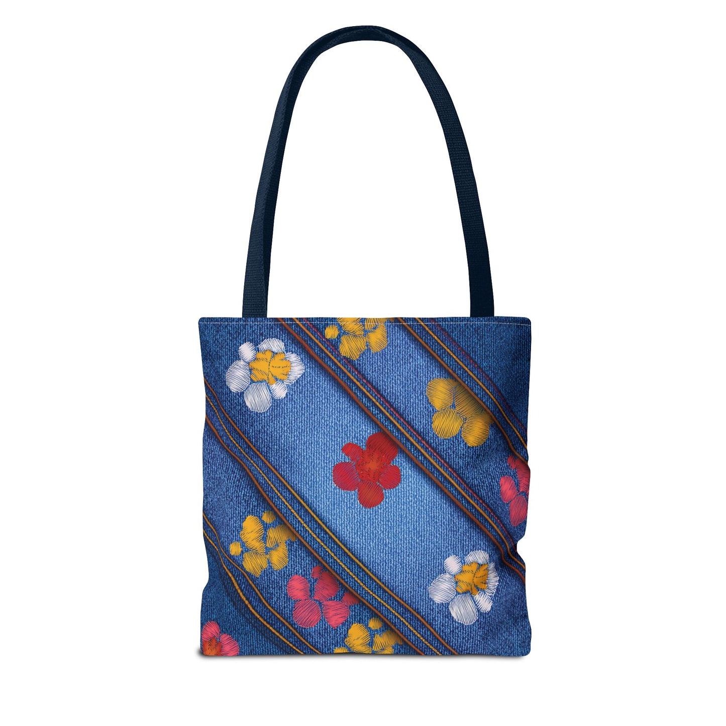 Denim Fabric Imitation Print Unisex Canvas Bag Poly Spun 3 Sizes Tote Bag 135