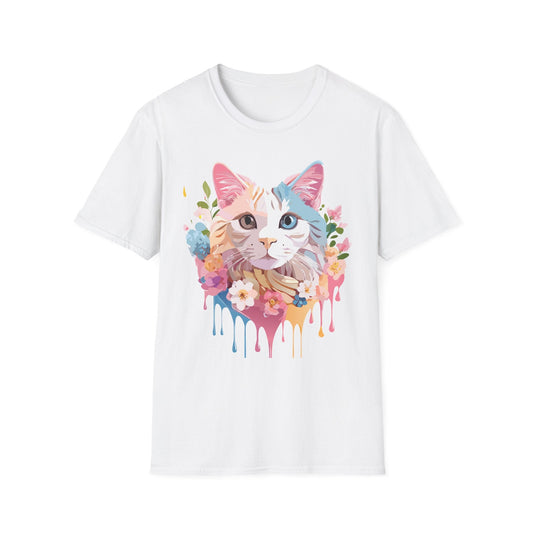 Cat Shirt Unisex Softstyle Tee 100 Percent Ring Spun Cotton Kitten Tee