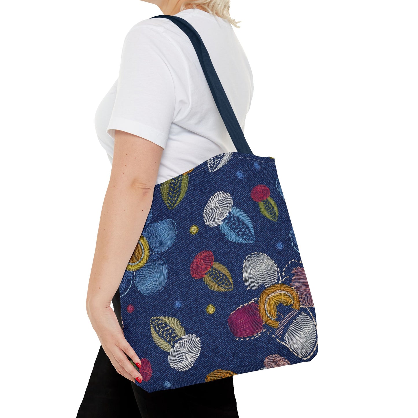 Denim Fabric Imitation Print Unisex Canvas Bag Poly Spun 3 Sizes Tote Bag 159