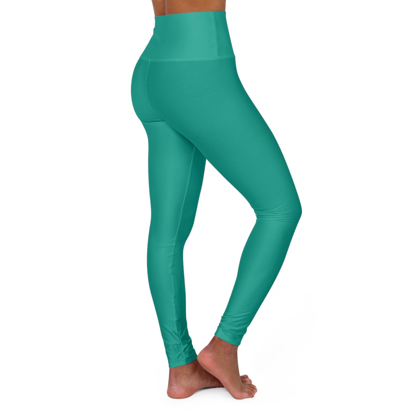 Verdigris Teal Color High-Waist Yoga Leggings Women's Seamless Poly-Span Stretchy Pants XS-2XL