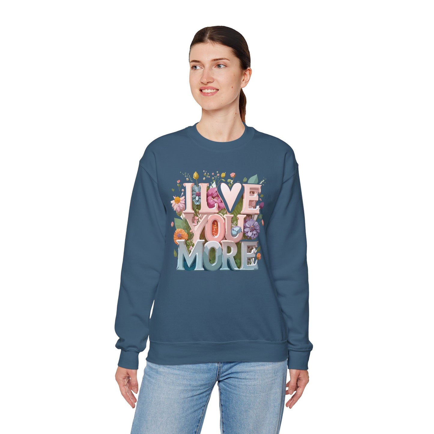 Floral Love Sweatshirt Unisex Crewneck Valentine Day Floral Print Cozy Winter Wear
