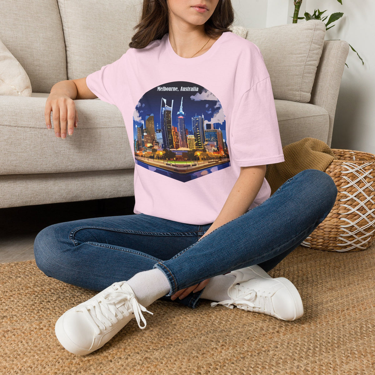 Melbourne Australia Skyline T-Shirt | Cityscape Nightscape Tee