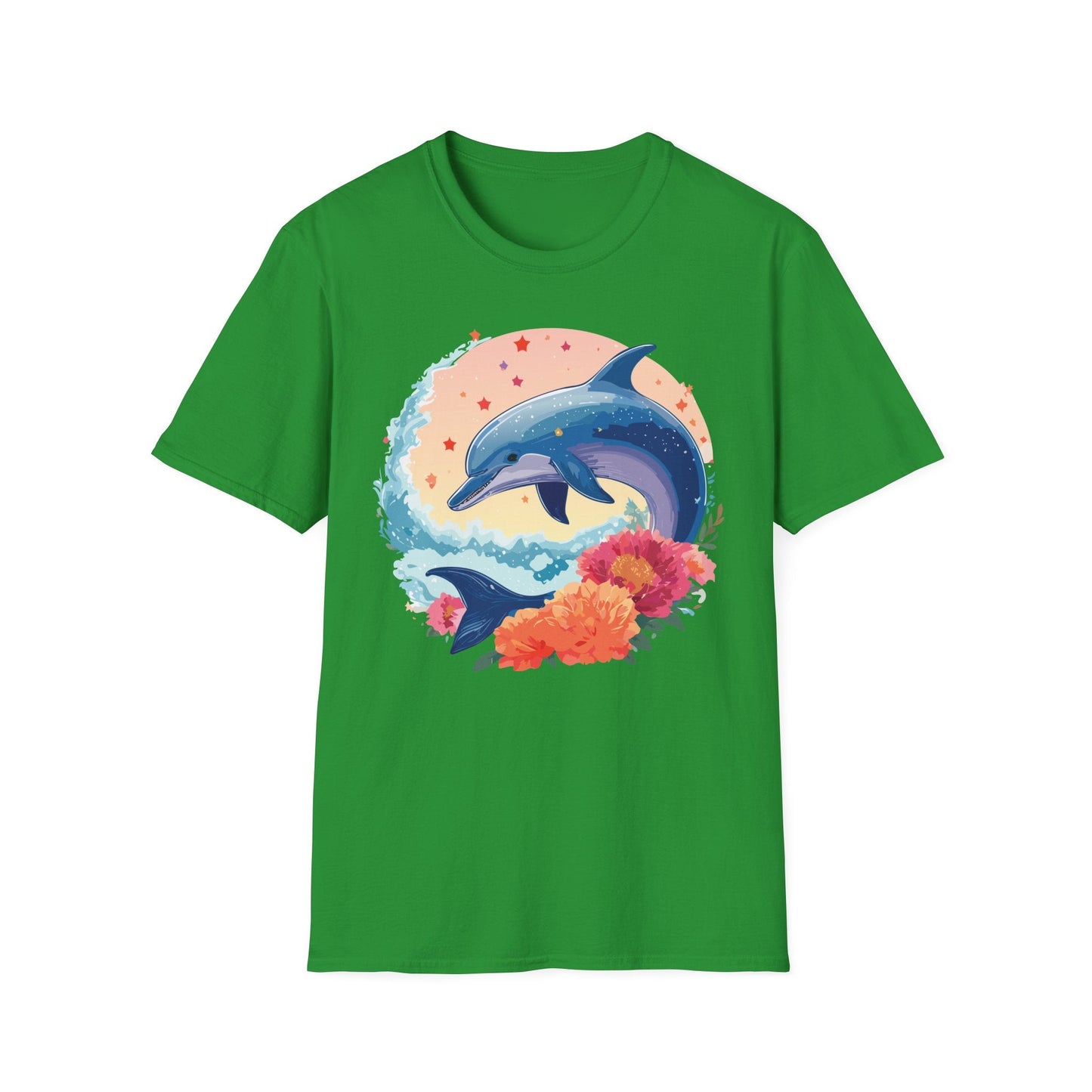 Dolphin Shirts Unisex Tee 100 Percent Ring Spun Cotton Gildan Softstyle 64000 For Everyday Comfort