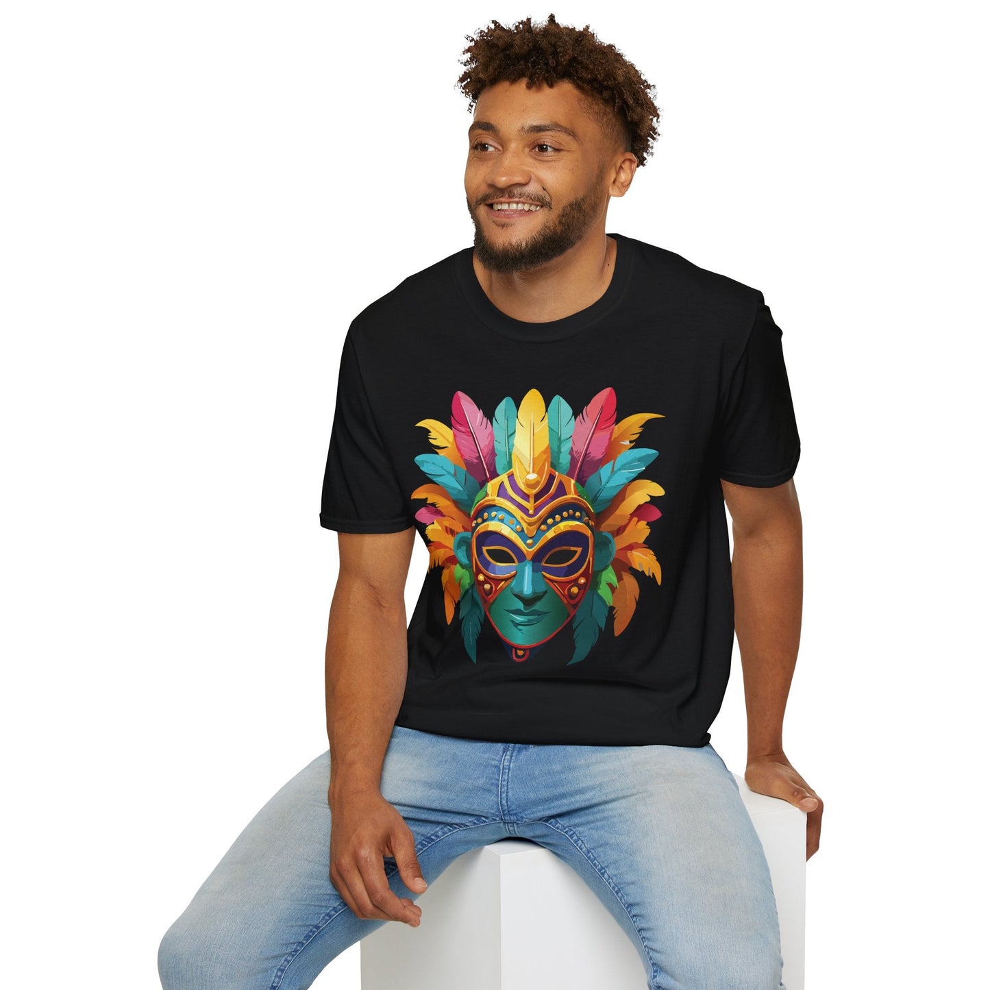 Mask Tee Shirt Unisex Masquerade Design Gildan Softstyle 64000 100 Percent Ring Spun Cotton Tee