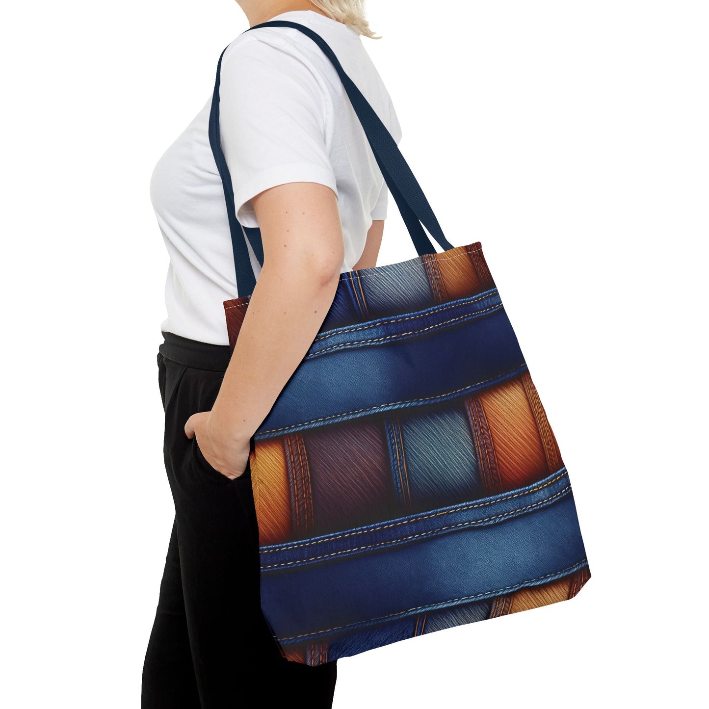 Denim Canvas Bag, Tote Bag Denim Printify