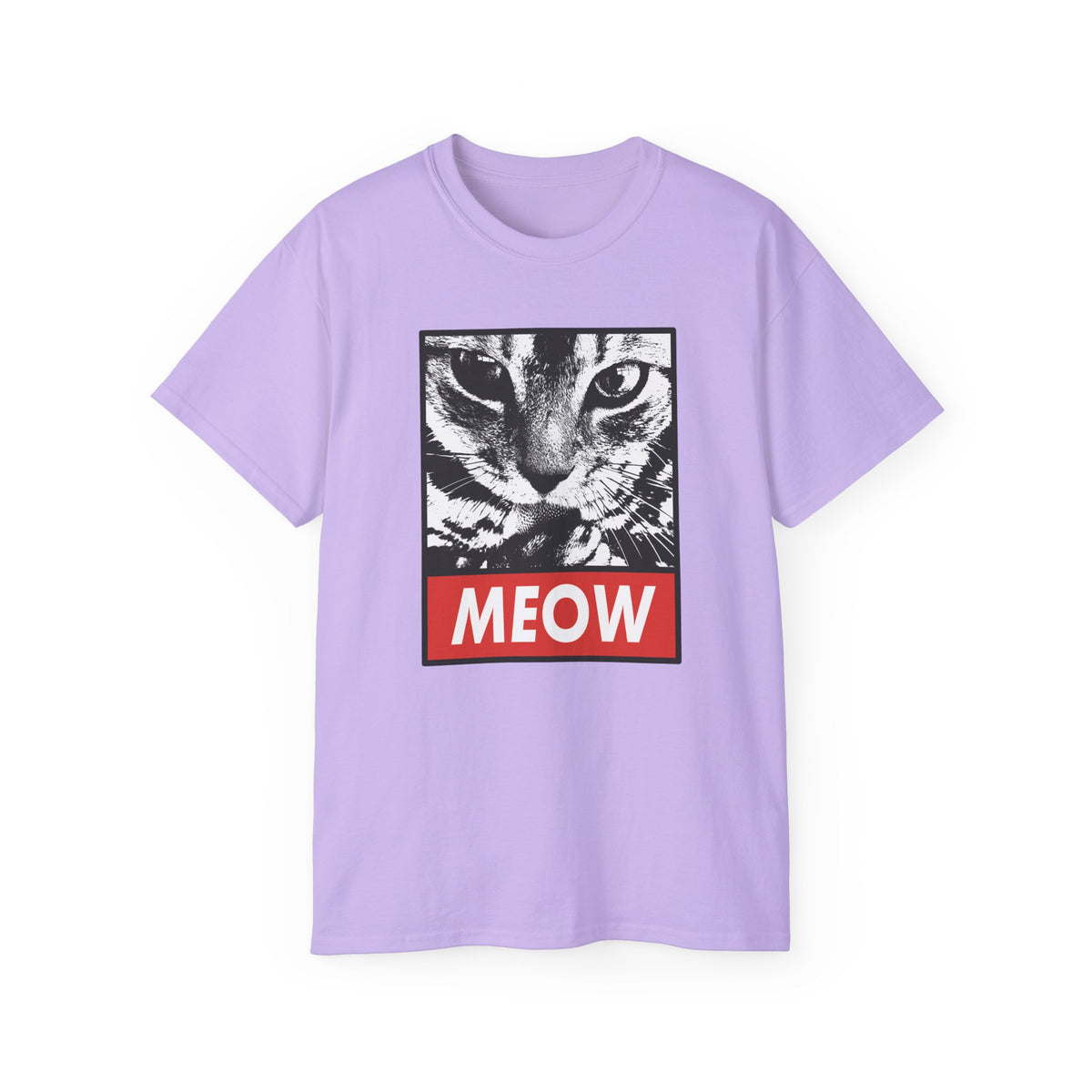 MEOW Cat Face Tee | Retro Pop Art Cat Graphic T-Shirt