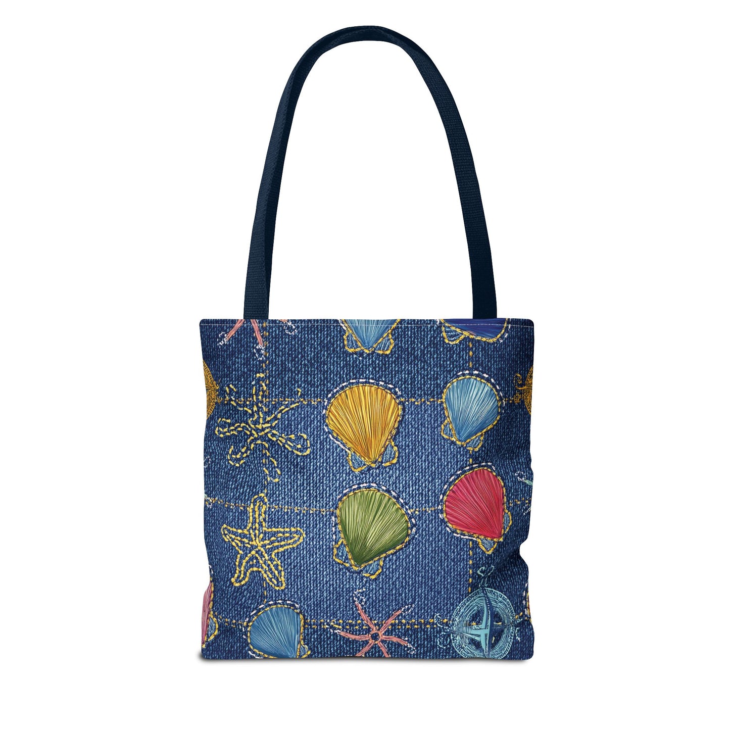 Denim Fabric Imitation Print Unisex Canvas Bag Poly Spun 3 Sizes Tote Bag 182-25