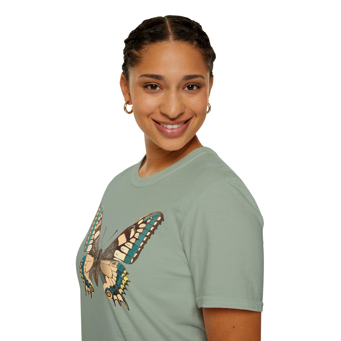 Unisex Butterfly T Shirt Softstyle 64000 Ring Spun Cotton Lightweight Tee Breathable Everyday Comfort