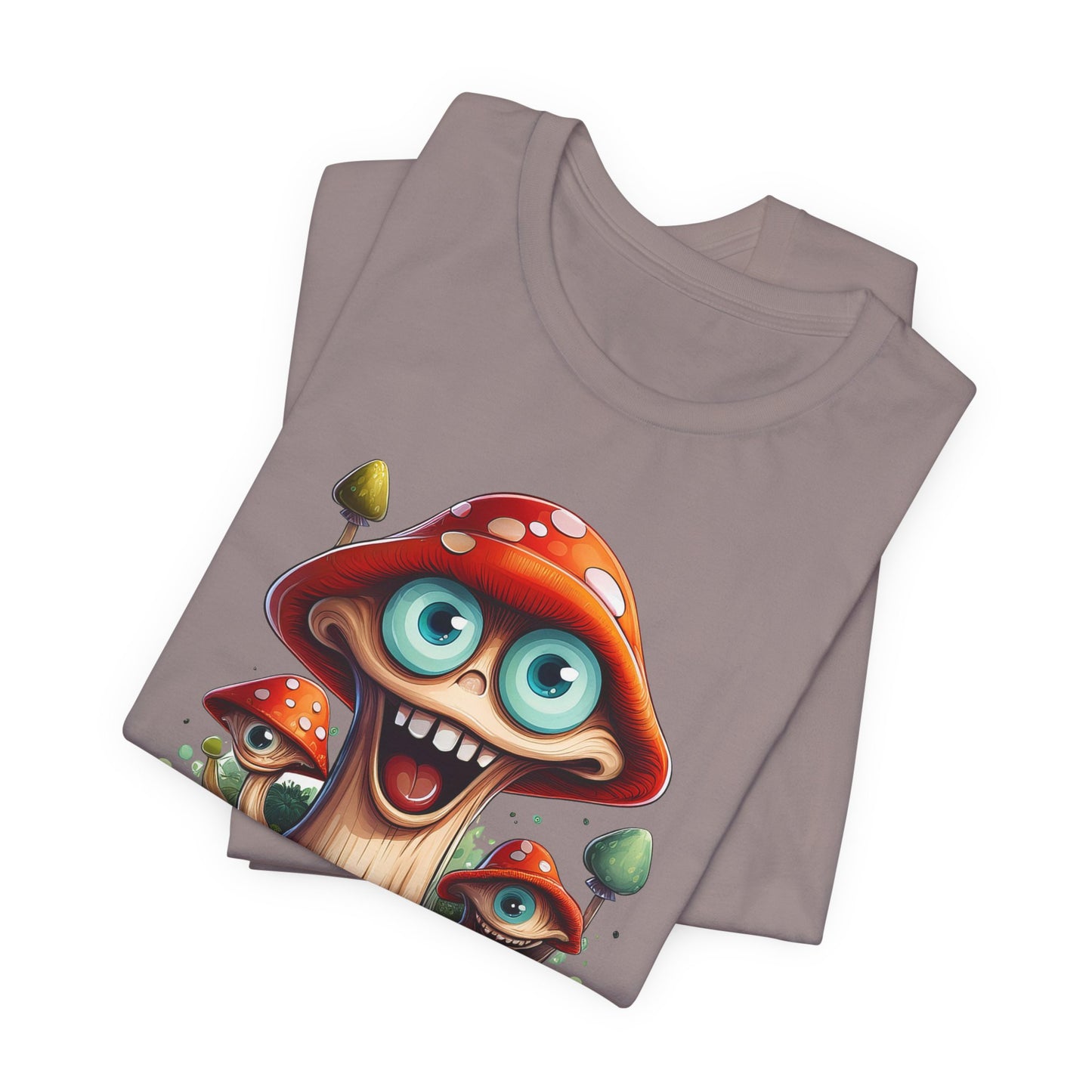 Cute Mushroom Graphic Tee, Fun Cartoon Shirt, Funny Mushroom Shirt, Cute Cartoon Tees, Graphic T-Shirt, Art Design T-Shirt