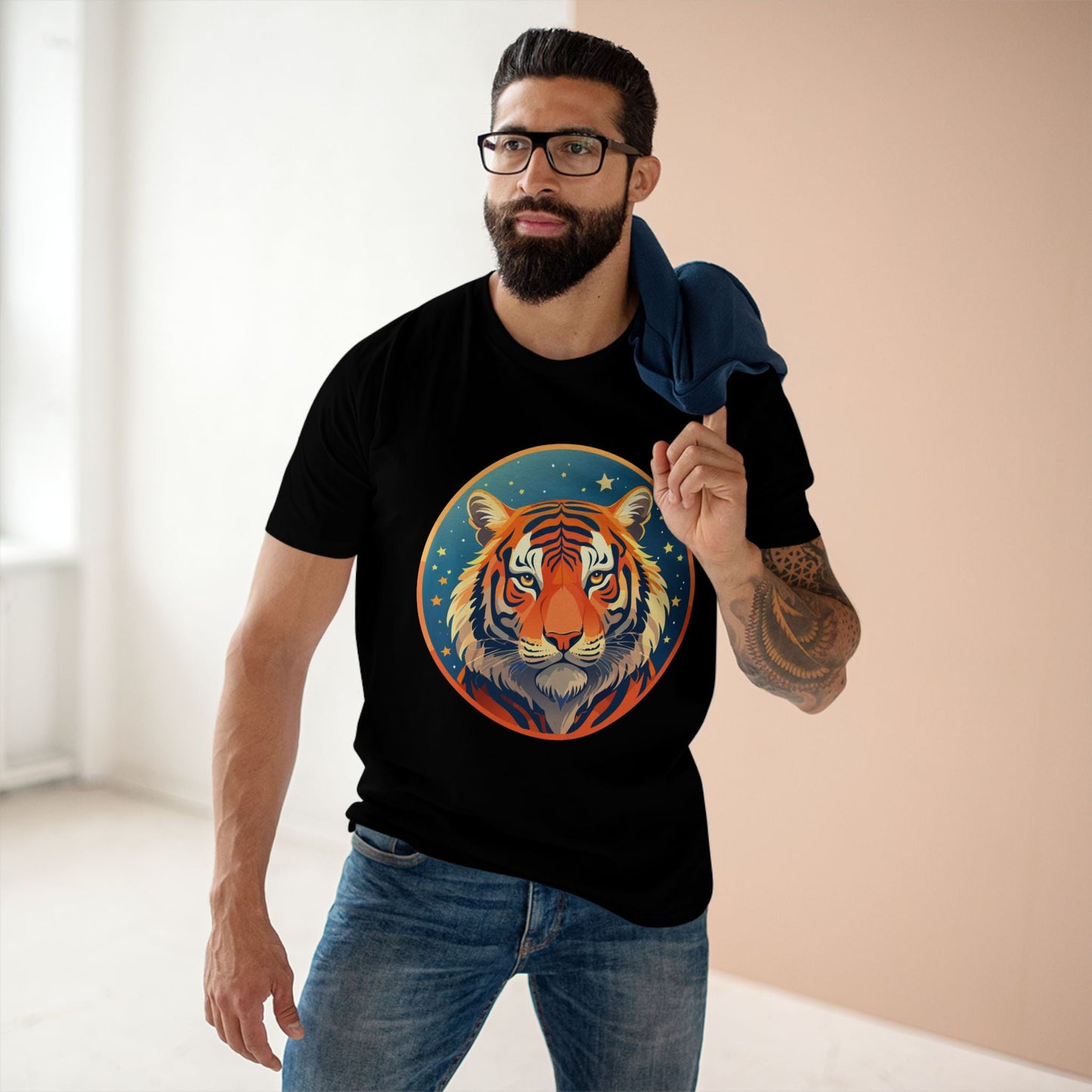 Unisex Premium Cotton Tiger Shirt Art Tee Original Design Animal Shirt Everyday Comfort Handmade Graphic Art Collection
