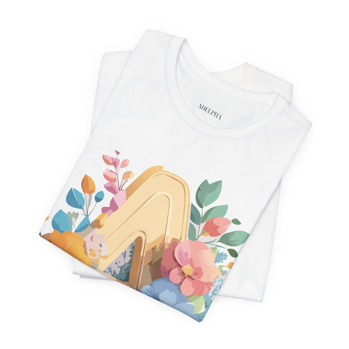 Letter A Graphic Unisex Cotton Bella+Canvas Tee with Art Letter Design