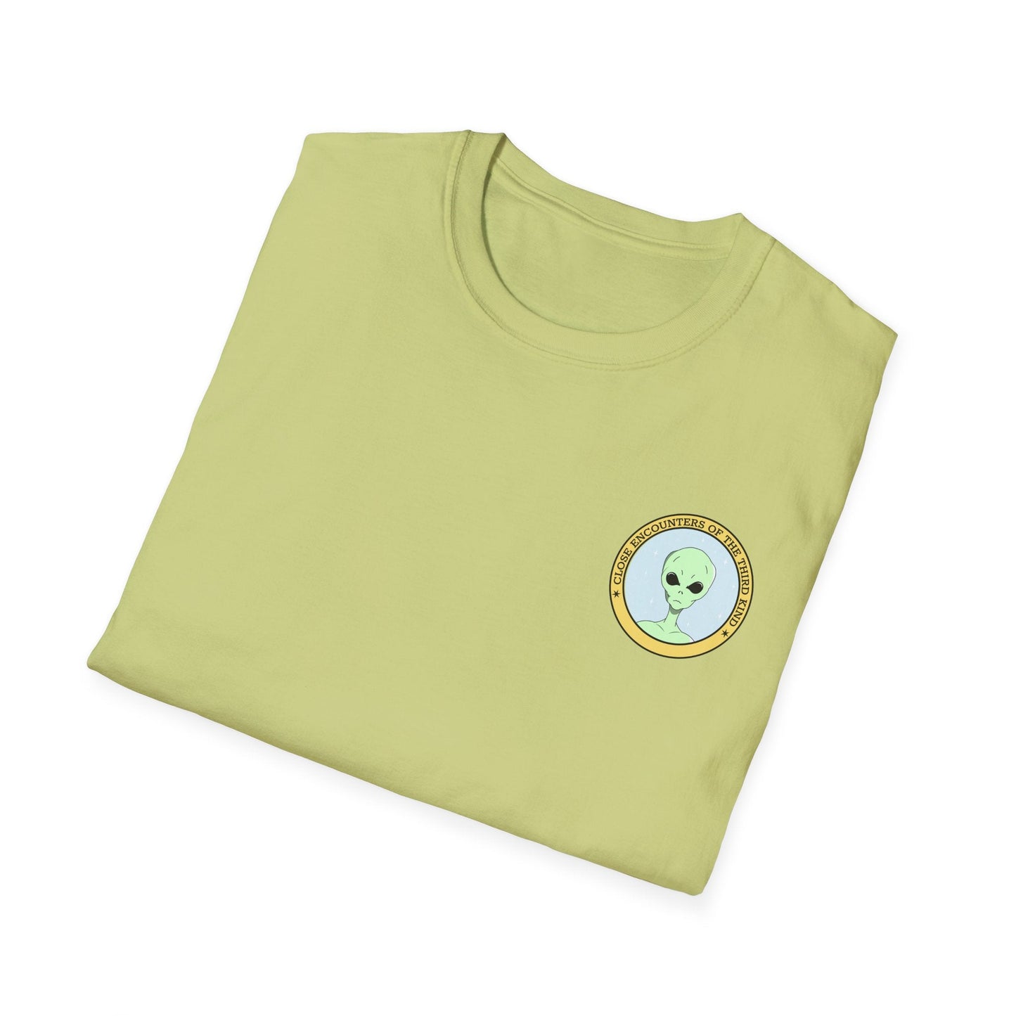 Alien Badge TShirt  Small Chest Logo I Believe Retro Space Tee