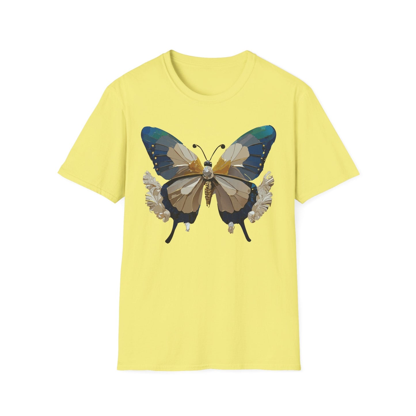 Butterfly Themed Unisex T Shirt With Monarch Design Gildan Softstyle 64000 Premium Ring Spun Cotton