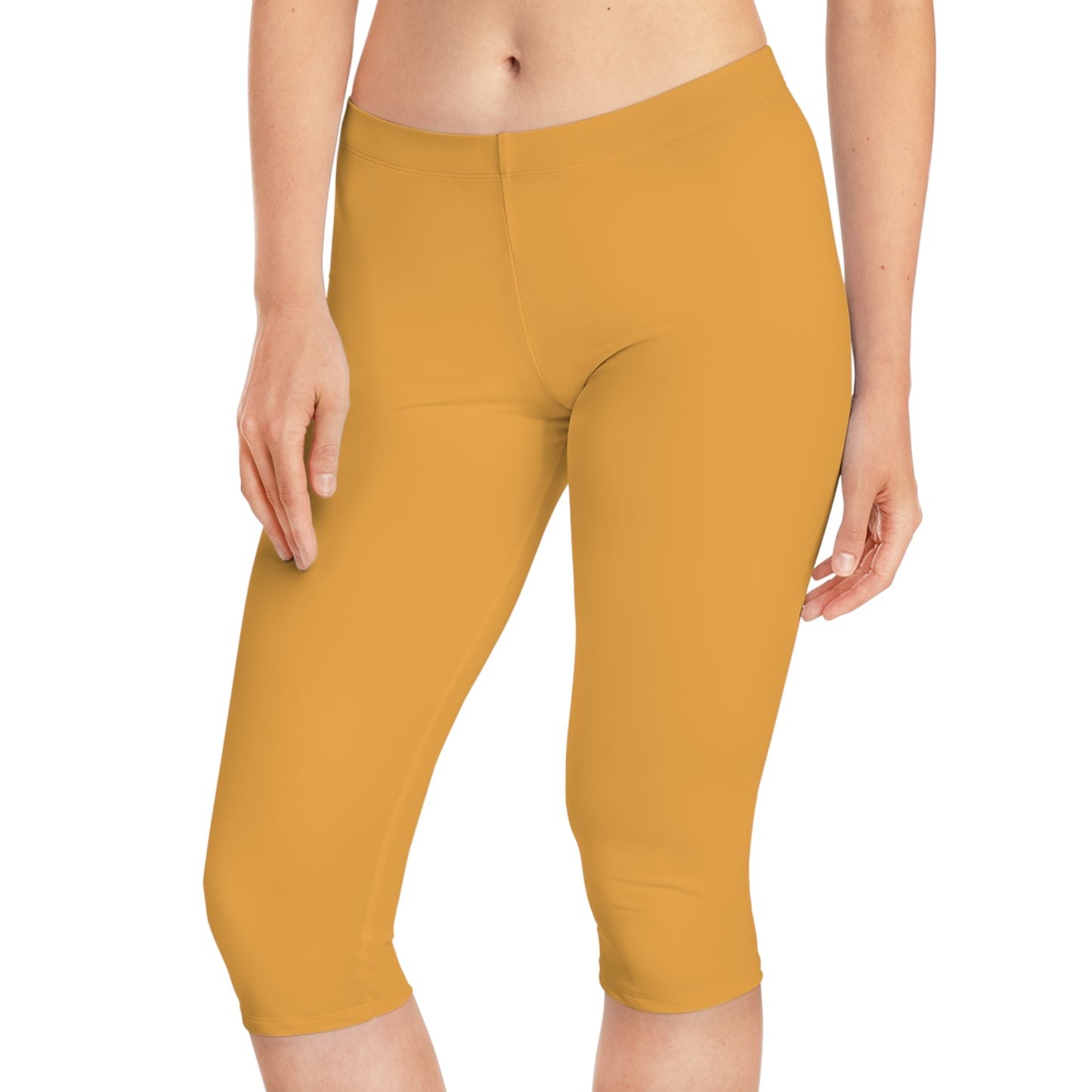 Orange Color Capri Leggings, Orange Capri Leggings 5