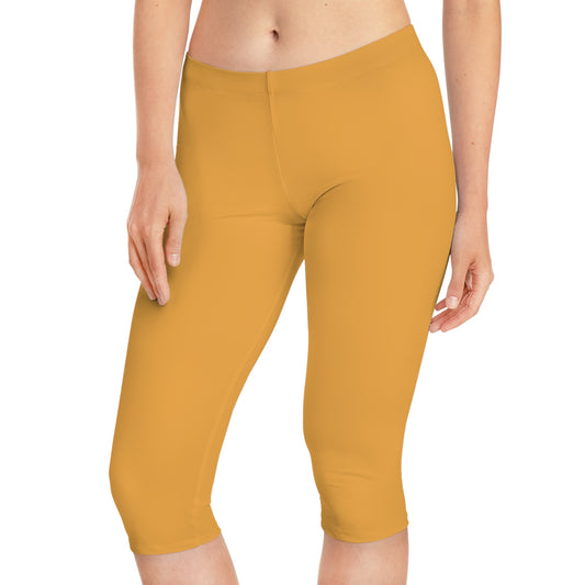 Orange Color Capri Leggings, Orange Capri Leggings 5