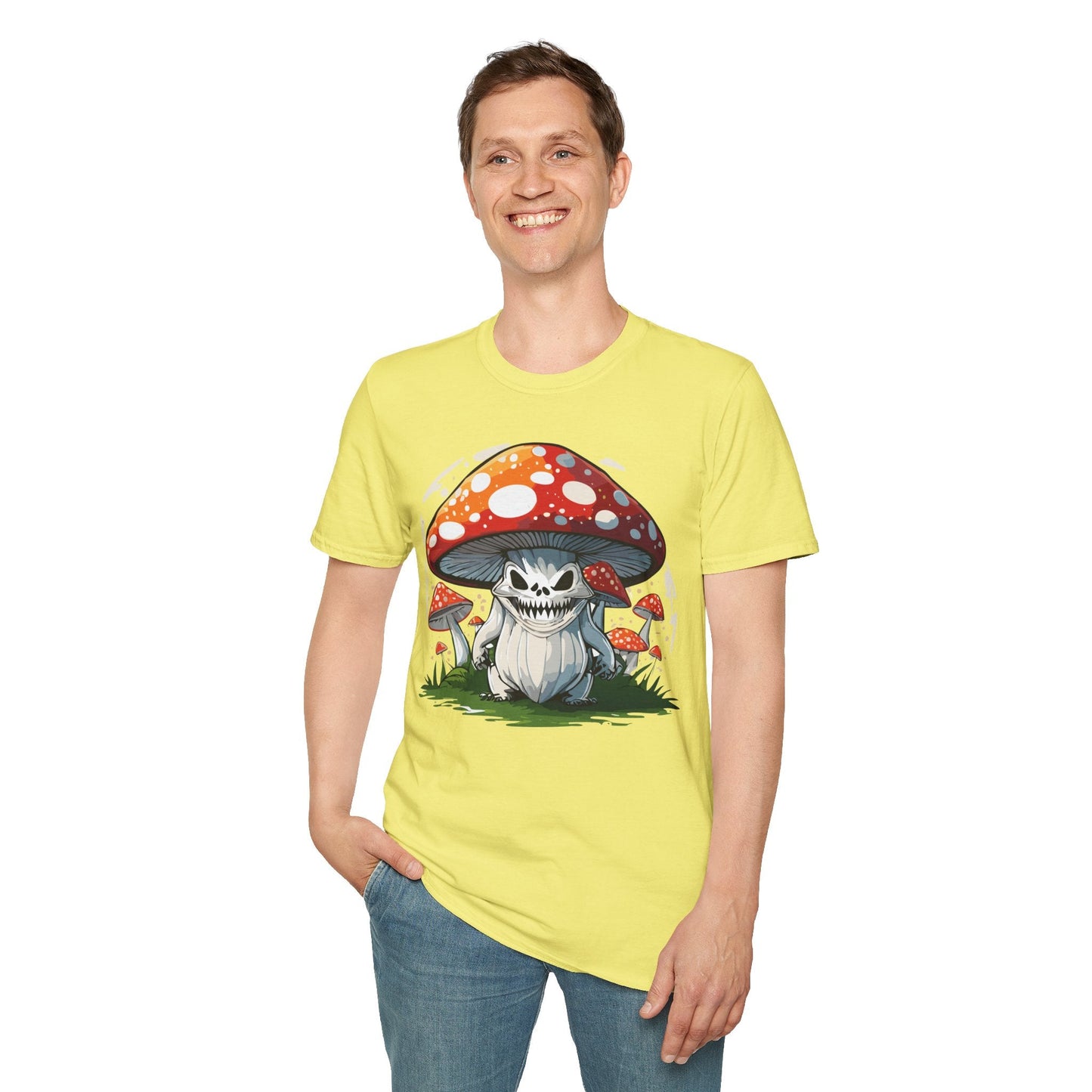 Mashroom Tee Shirt Unisex Softstyle 64000 100 Percent Ring Spun Cotton Funny Mashroom Fungus Design