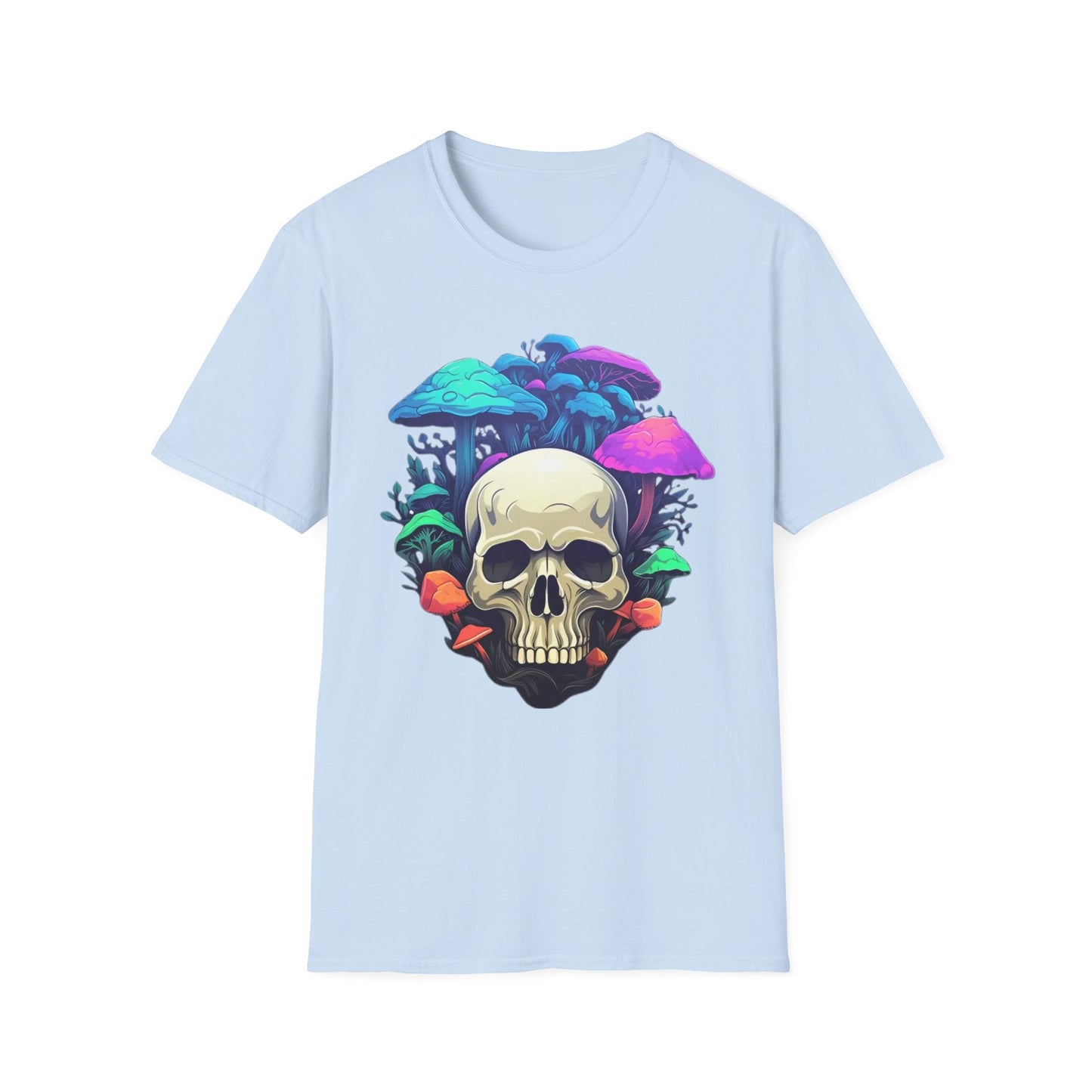 Unisex Skull Tee Shirt Short Sleeve Skeleton Design Gildan Softstyle Cotton Tee Shirt