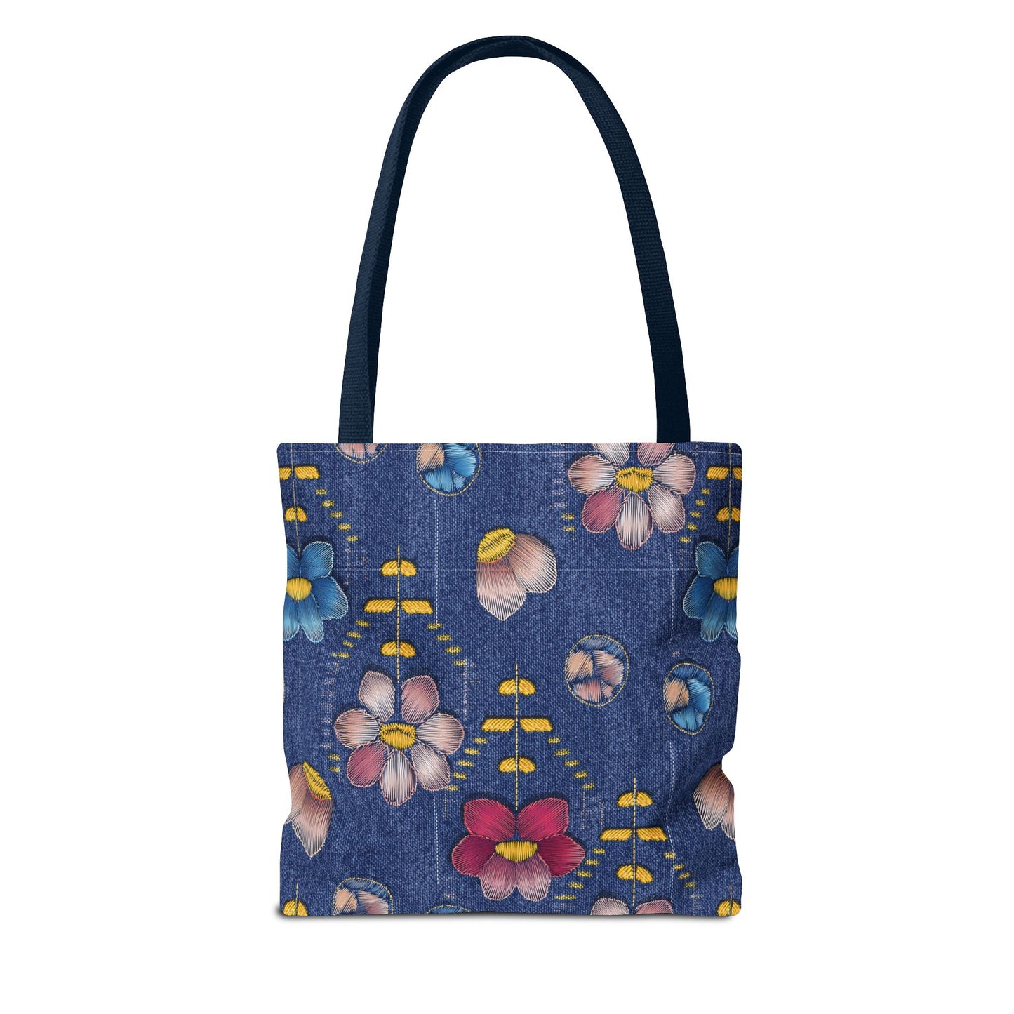 Denim Fabric Imitation Print Unisex Canvas Bag Poly Spun 3 Sizes Tote Bag 174