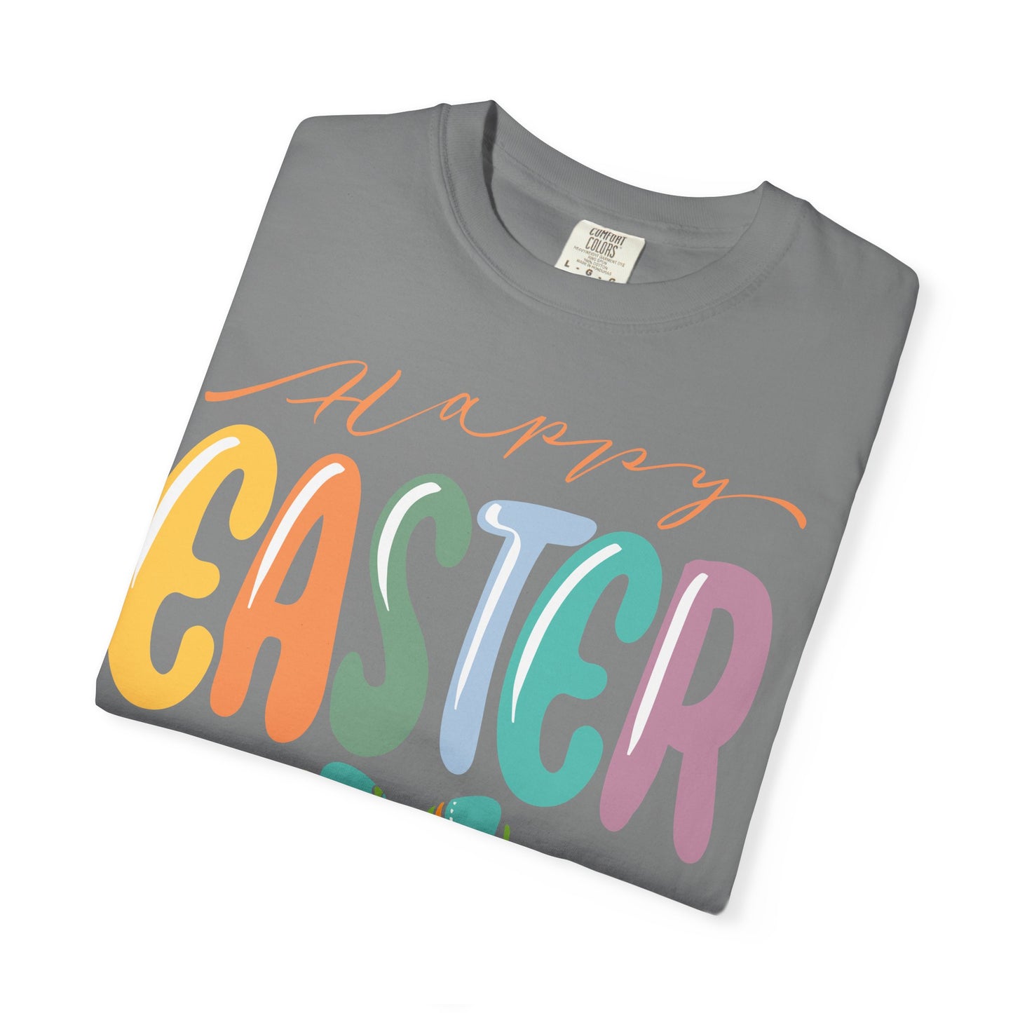 Happy Easter T-Shirt, Tee Shirt with Easter Signature, T Shirt with Easter Prints, Tee Shirt with Easter Design
