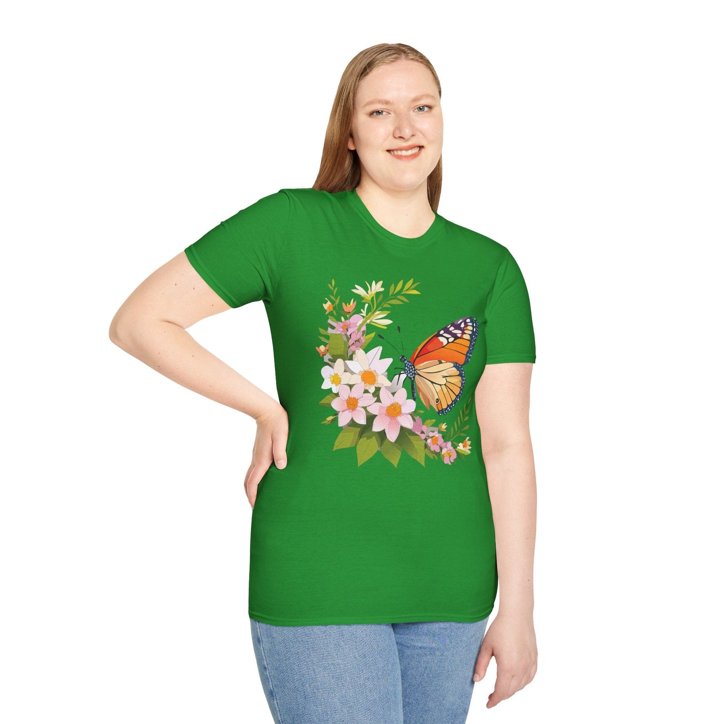 Monarch Butterfly T Shirt Unisex Softstyle Gildan 64000 100 Percent Cotton Tee Breathable