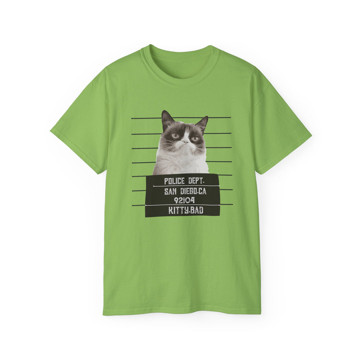 Mugshot Cat Shirt police lineup kitty graphic tee | Funny Cat Mugshot T-Shirt