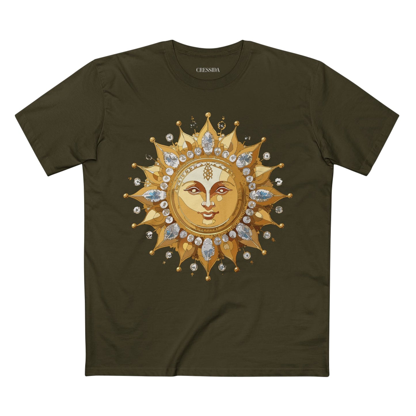 Gold Sun Graphic Unisex 100 Cotton T-Shirt with Golden Art Design 7
