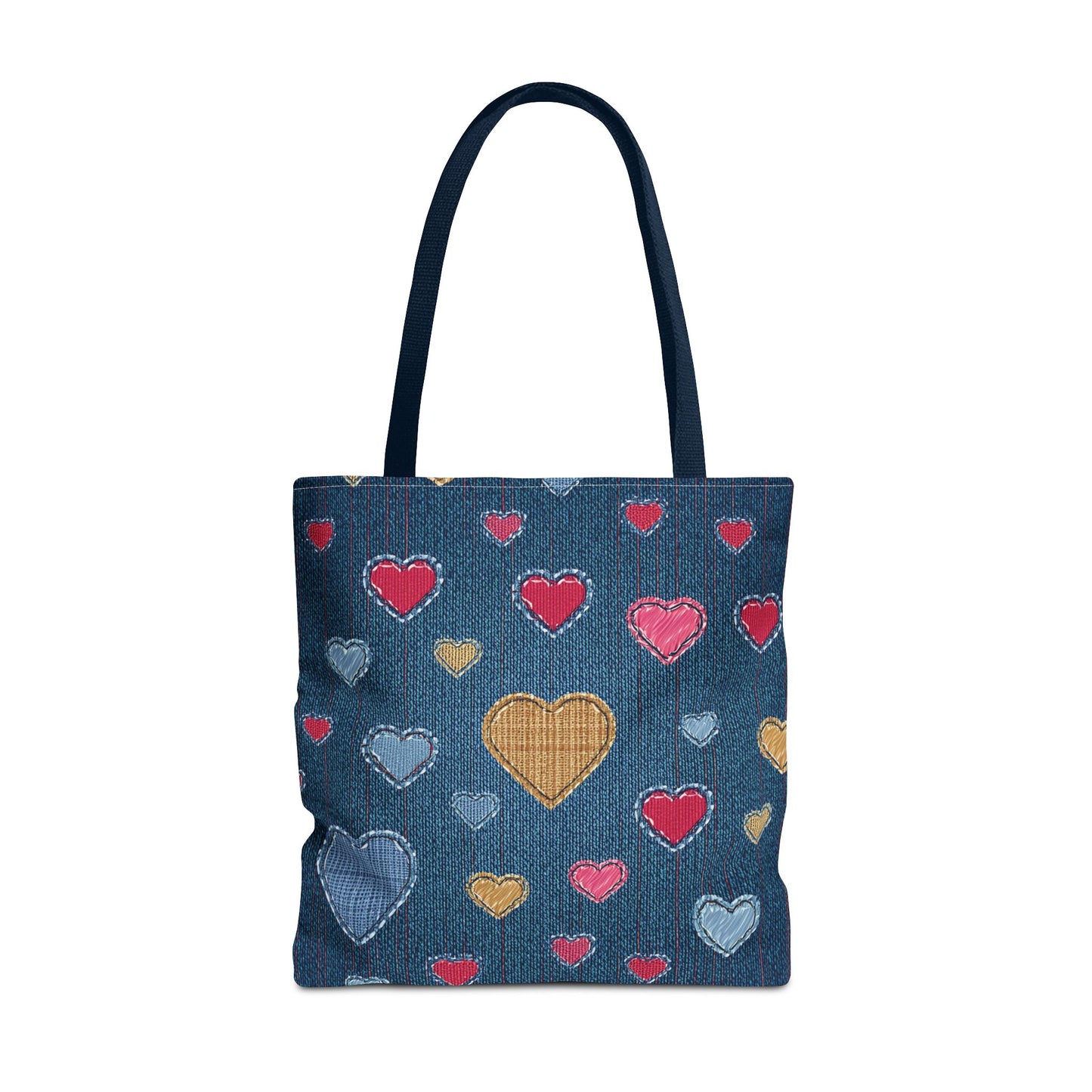 Love Day Graphic Design Denim Fabric Imitation Print Unisex Canvas Bag POLY 3 Sizes Tote Bag 201-24