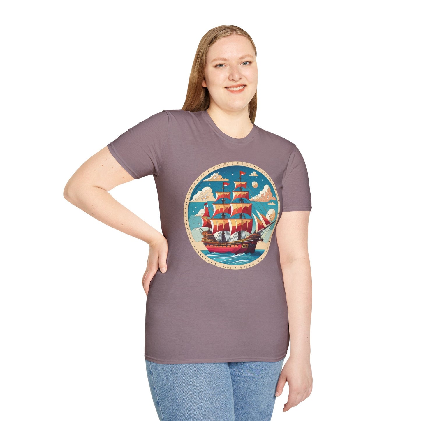Unisex Ship T Shirts Frigate T Shirts Vessel Tee Shirt Gildan Softstyle 64000 Premium Cotton