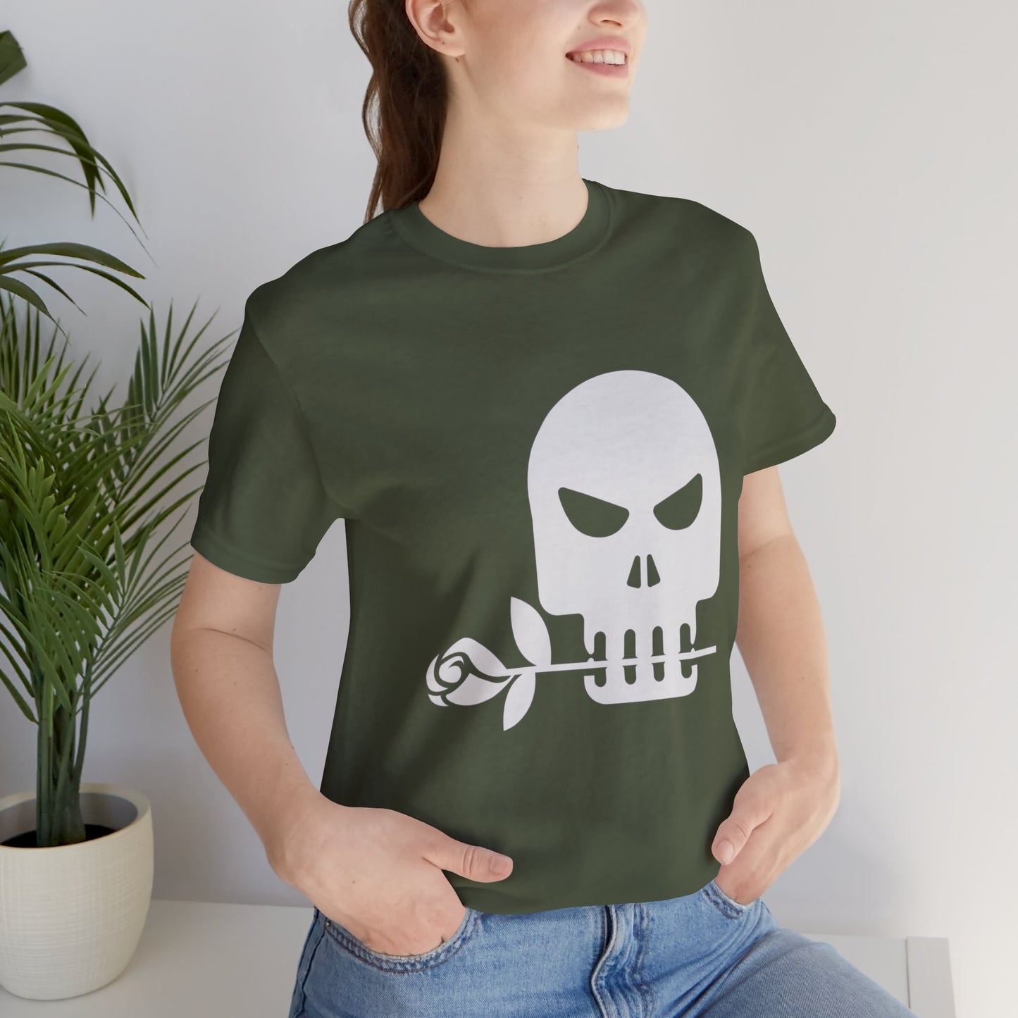 Unisex Cotton Tee Shirt with Skull