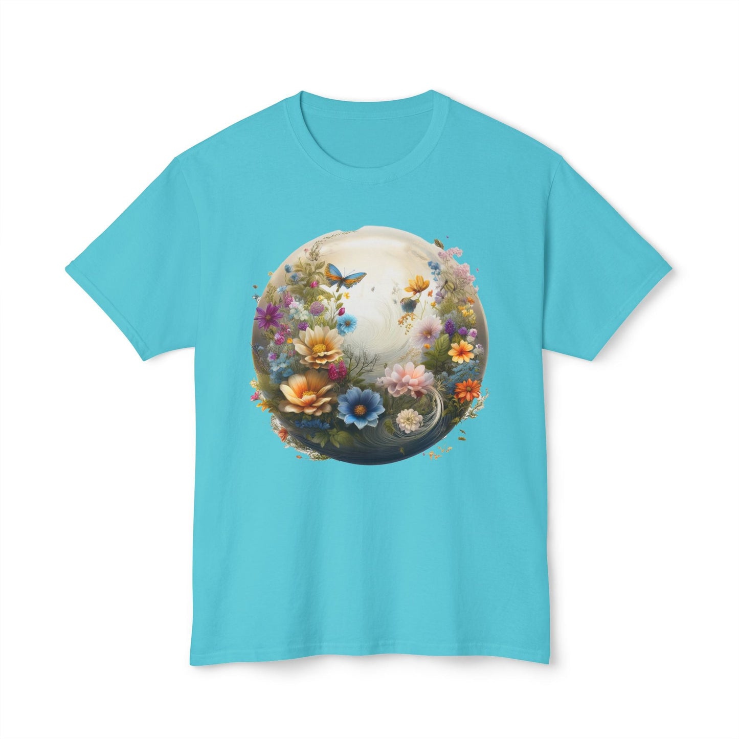 Unisex Floral T Shirt With Art Print HD Cotton Vintage Flowers Tee Shirt Soft Breathable Comfort