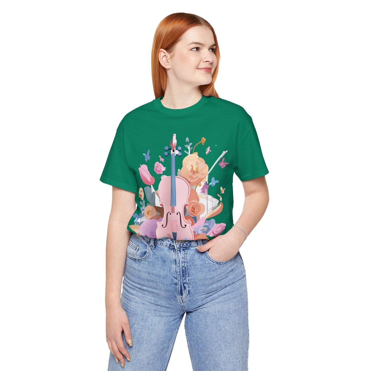 Music Graphic Unisex 100 Cotton Vintage Art with Musical Elements Tee 9