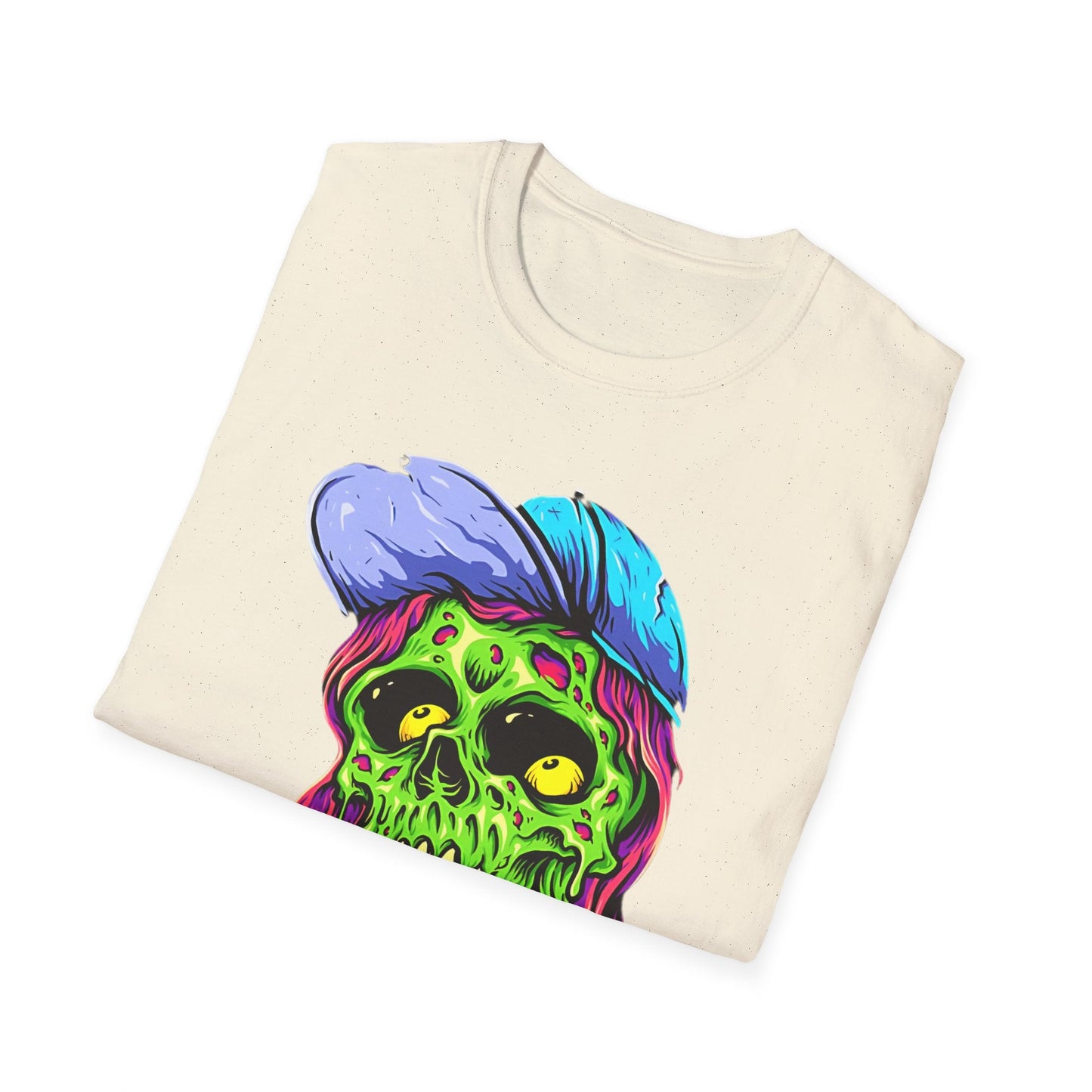 Unisex Skull Tee Shirt With Skeleton Artwork Gildan Softstyle 64000 Ring Spun Cotton