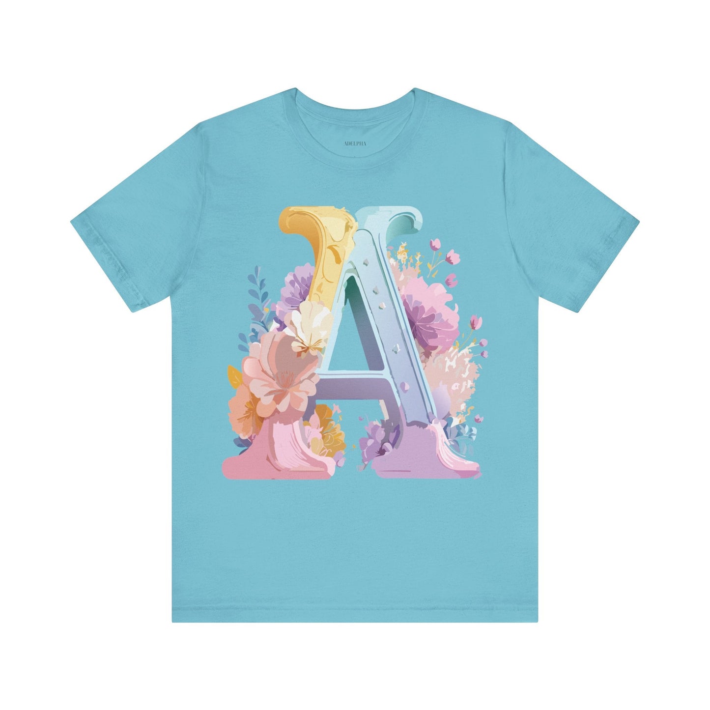 Letter A Graphic Tee Unisex Short Sleeve Shirt Vintage Inspired Artwork By Adelpha