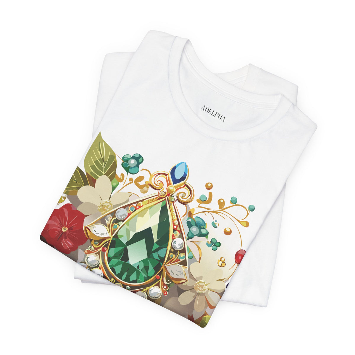 Jewelry Graphic Unisex Cotton Bella+Canvas Tee with Art Design n126