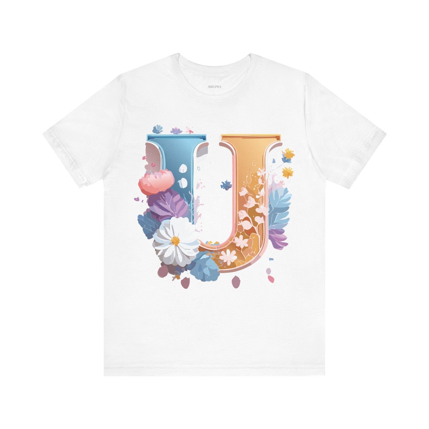 Letter U Shirt Graphic Tee Unisex Vintage Inspired Adelpha Artwork Premium Short Sleeve