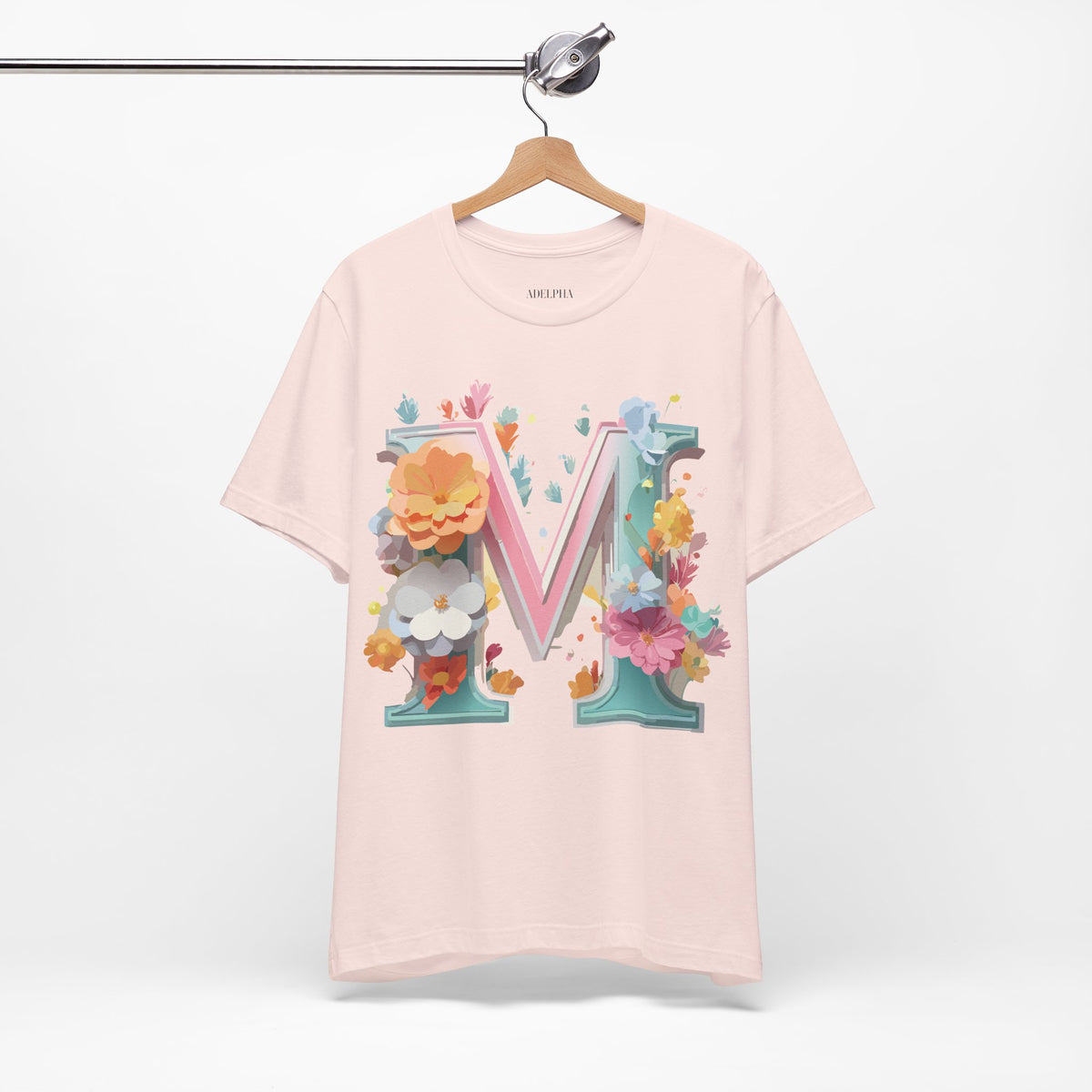 Letter M Graphic Unisex Cotton Bella+Canvas Tee with Art Letter Design