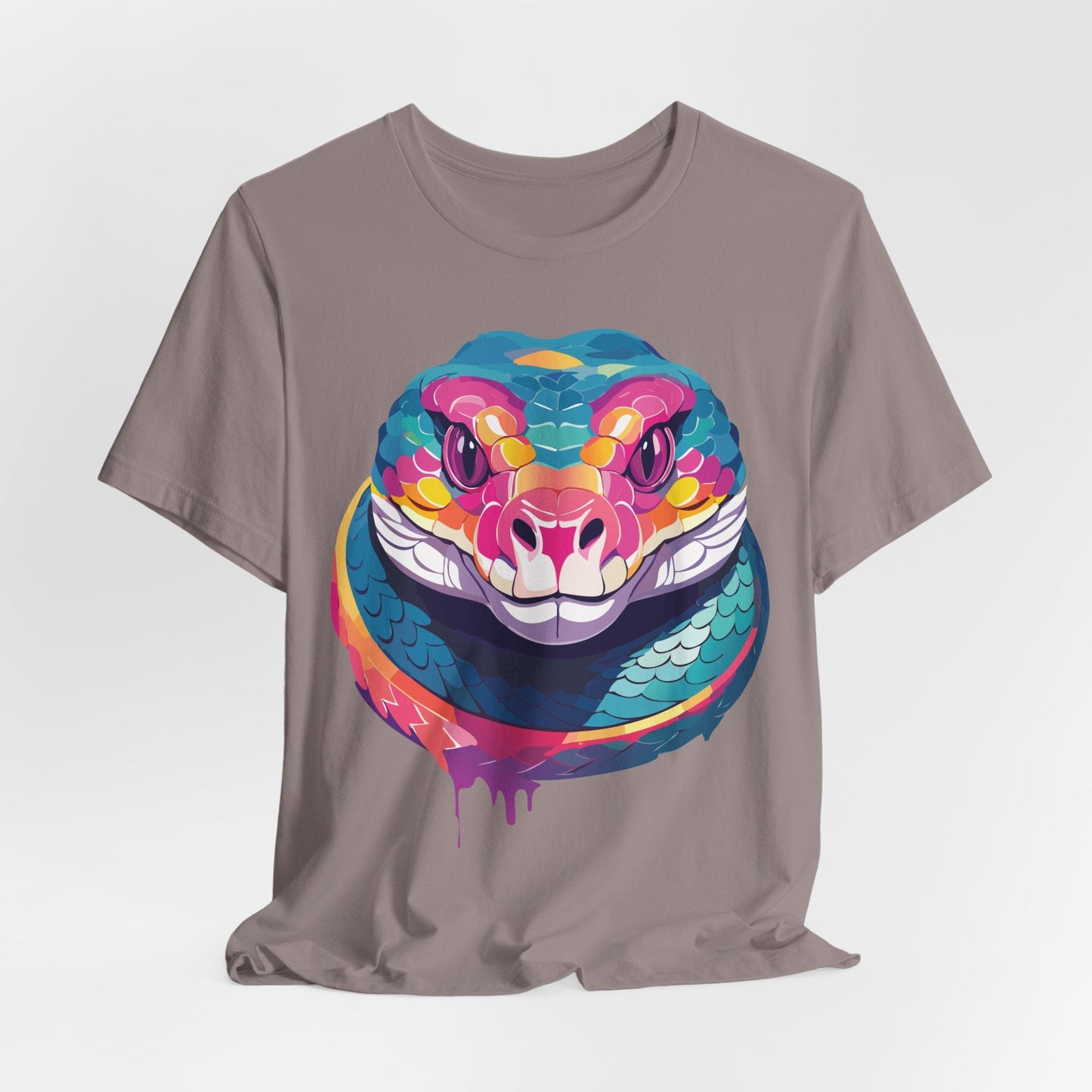 Unisex Animal Tee Shirt With Art Design, Wild Animals Short Sleeve Graphic Tee For Everyday Wear
