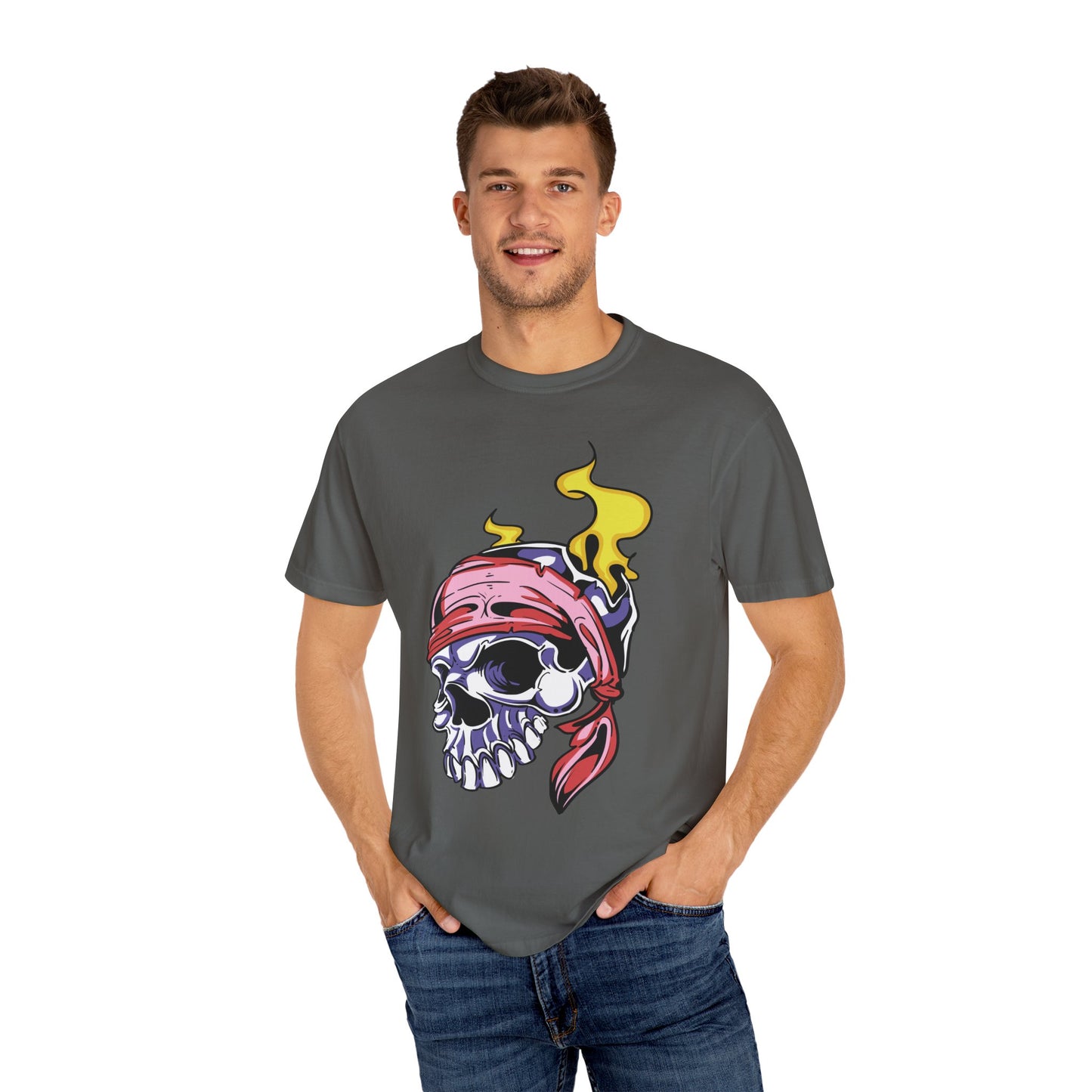 Unisex Cotton Tee Shirt with Skull