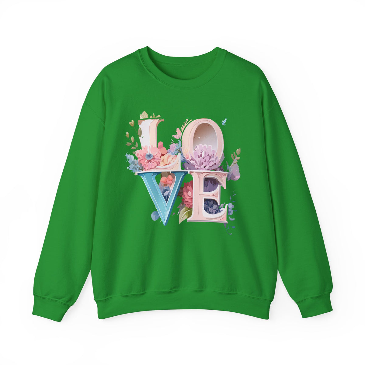 Floral Love Graphic Valentine's Day Sweatshirt Unisex 50/50 Cotton-Poly Sweatshirt w50