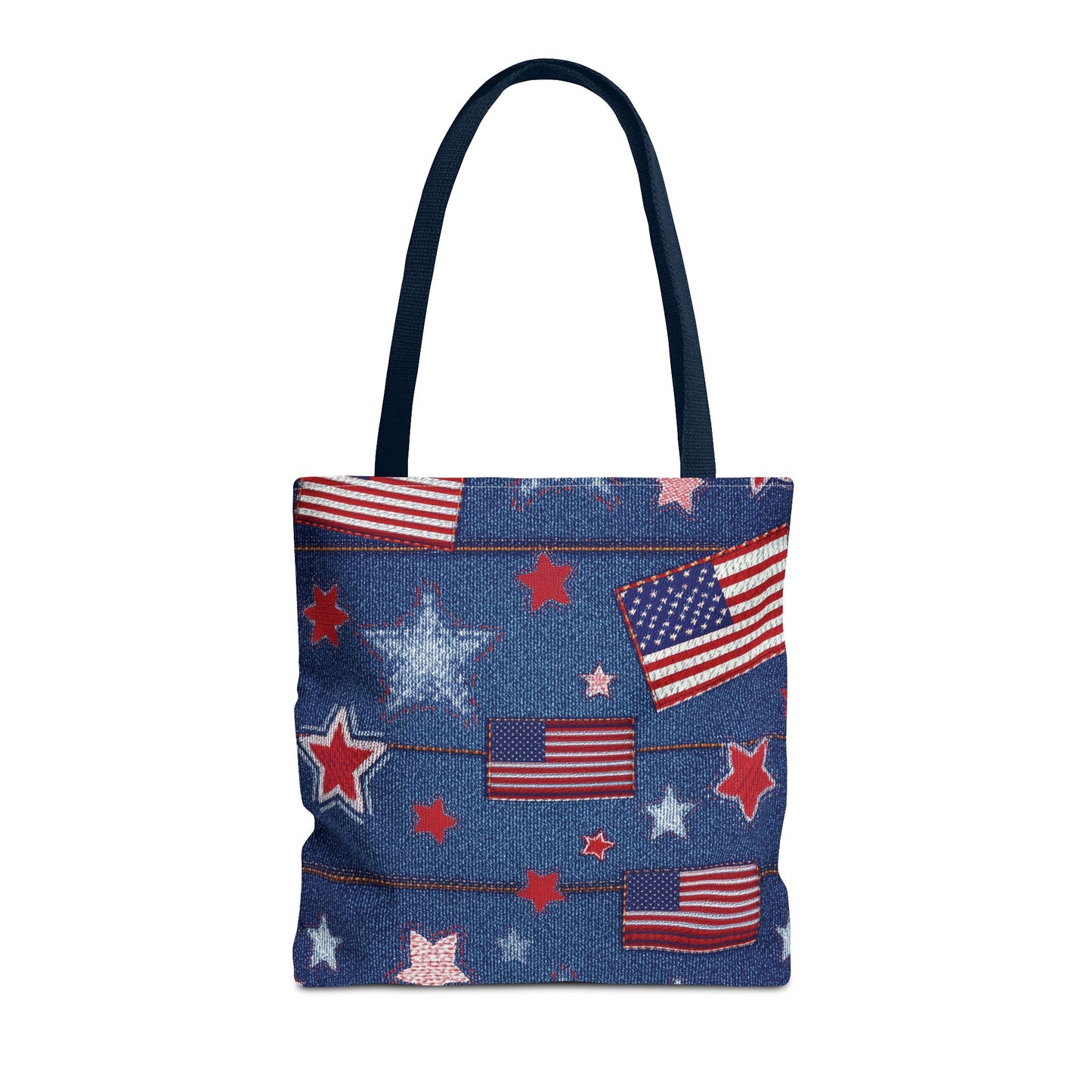 4th of July Graphic Denim Fabric Imitation Print Unisex Canvas Bag Poly Spun 3 Sizes Tote Bag 200-10