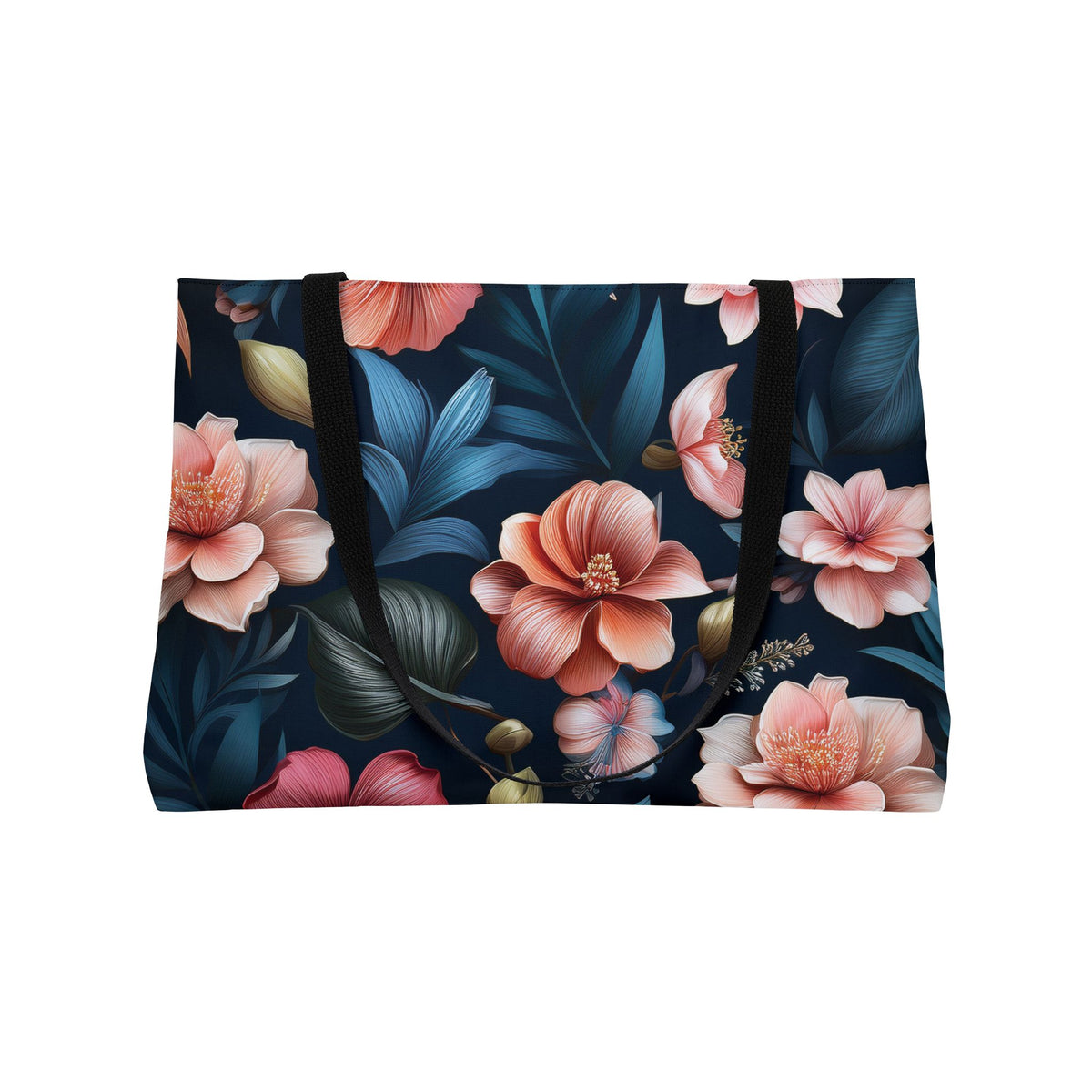Floral Print Poly Canvas Weekender Bag 13
