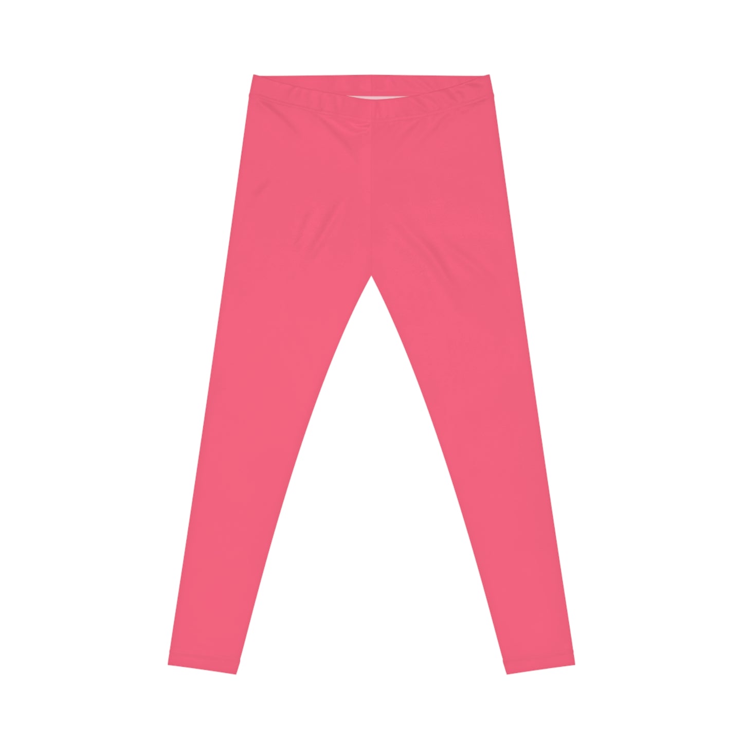 Mid Coral Color Women's Poly-Span Casual Leggings XS-2XL