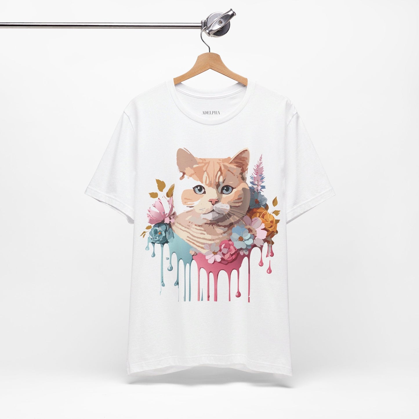 Cat Shirt Graphic Tee Unisex Vintage Inspired Adelpha Art Design