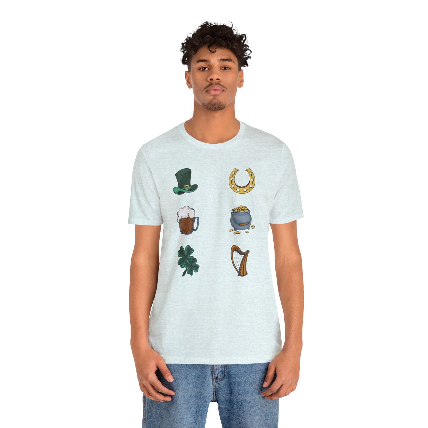 Camiseta unisex de algodón con estampados de la suerte