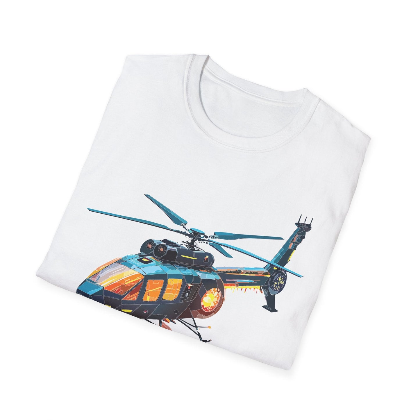 Chopper Helicopter Shirt Unisex Gildan Softstyle 64000 Cotton Tee Short Sleeve Graphic Tee