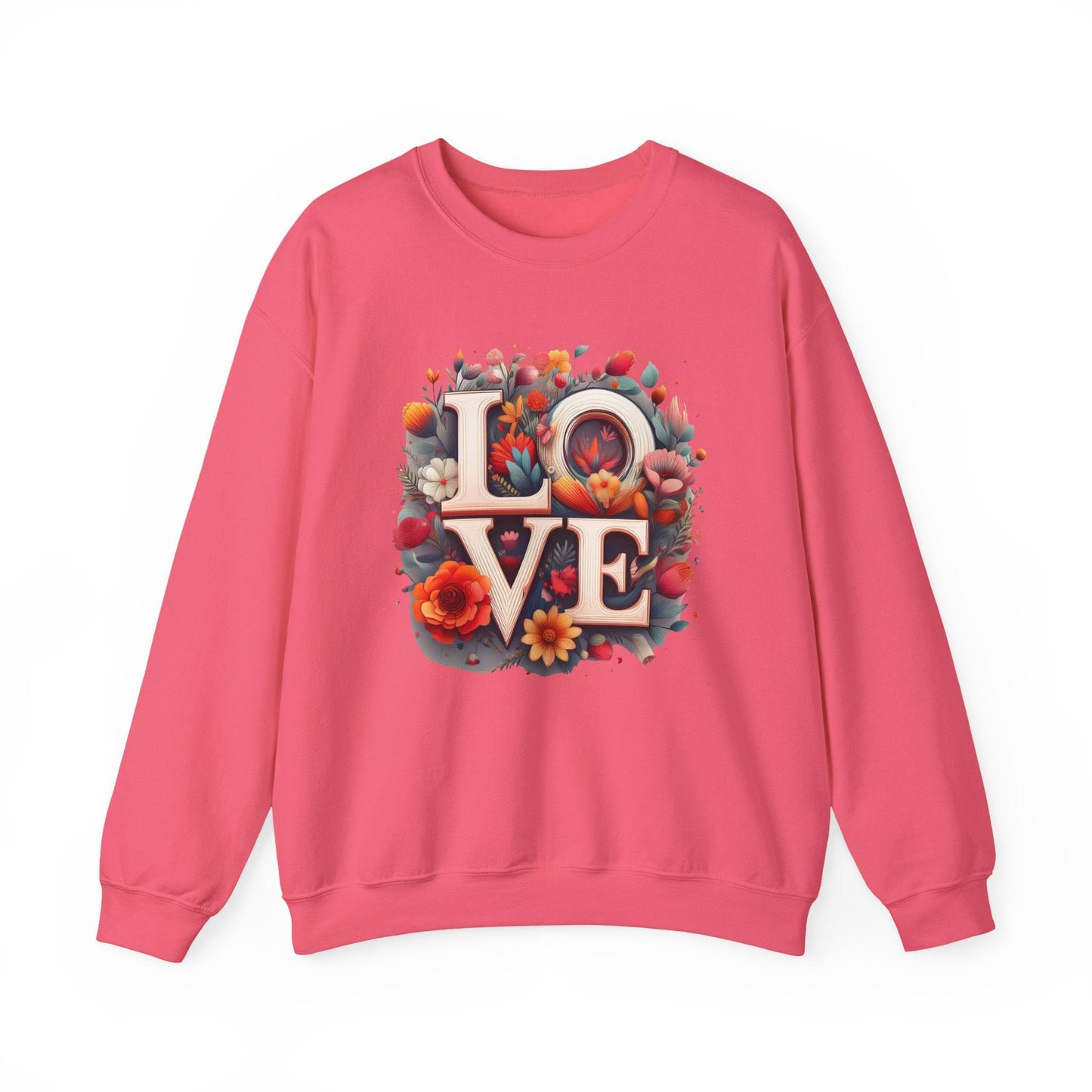 Floral Love Valentines Day Sweatshirt Unisex Crewneck Love Flower Gift Idea Cozy Everyday Wear