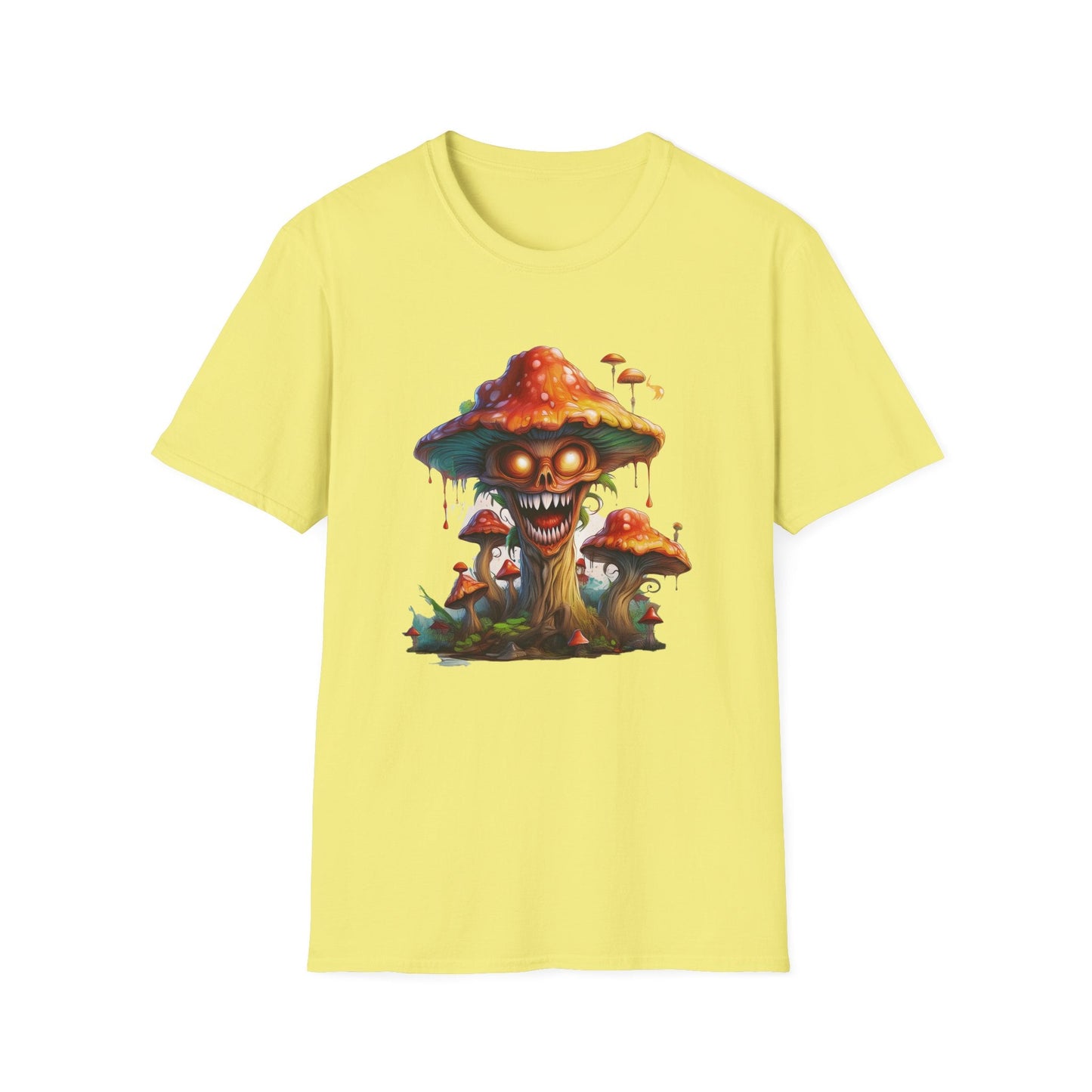 Mashroom Tee Shirt Unisex Softstyle 64000 100% Ring Spun Cotton with Funny Mushroom Artwork