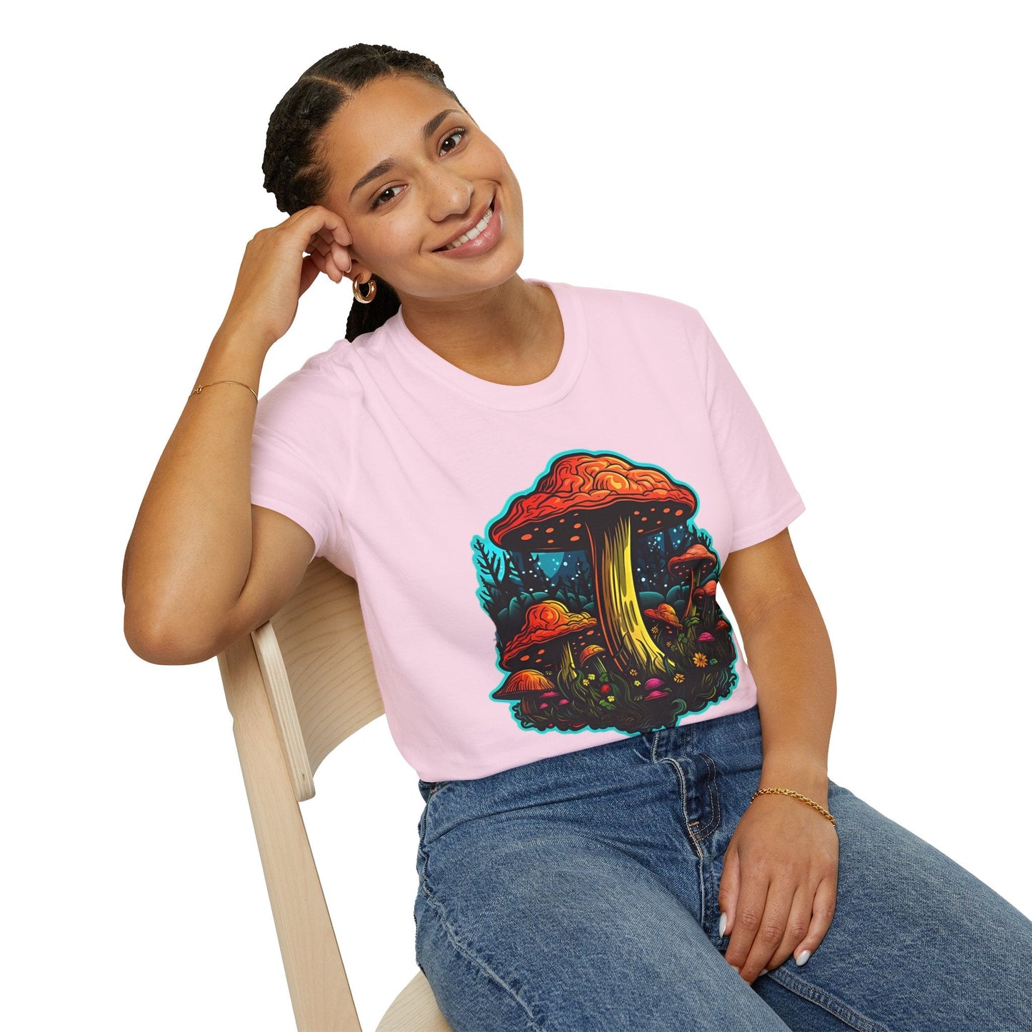 Mashroom Tee Shirt Unisex Softstyle 64000 With Funny Mashroom Fungus Graphic Design