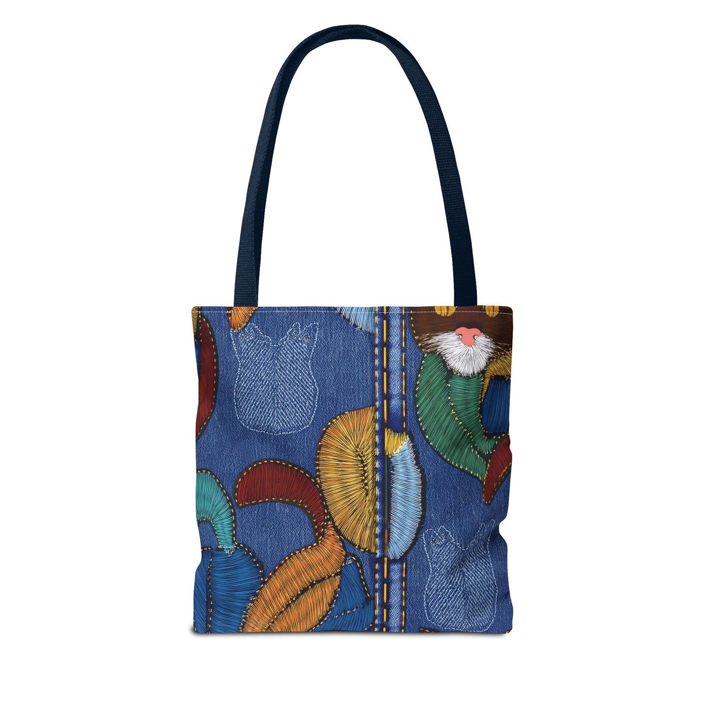 Denim Fabric Imitation Print Unisex Canvas Bag Poly Spun 3 Sizes Tote Bag 190-3