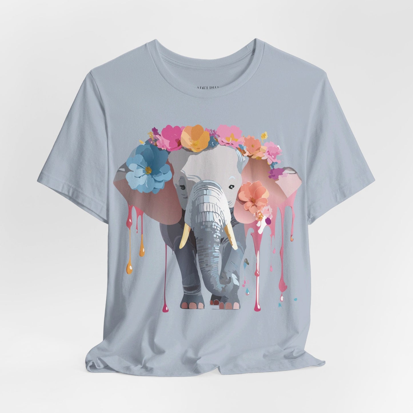 Adelpha Elephant Graphic Tee Unisex Short Sleeve Jersey Shirt With Vintage Artwork